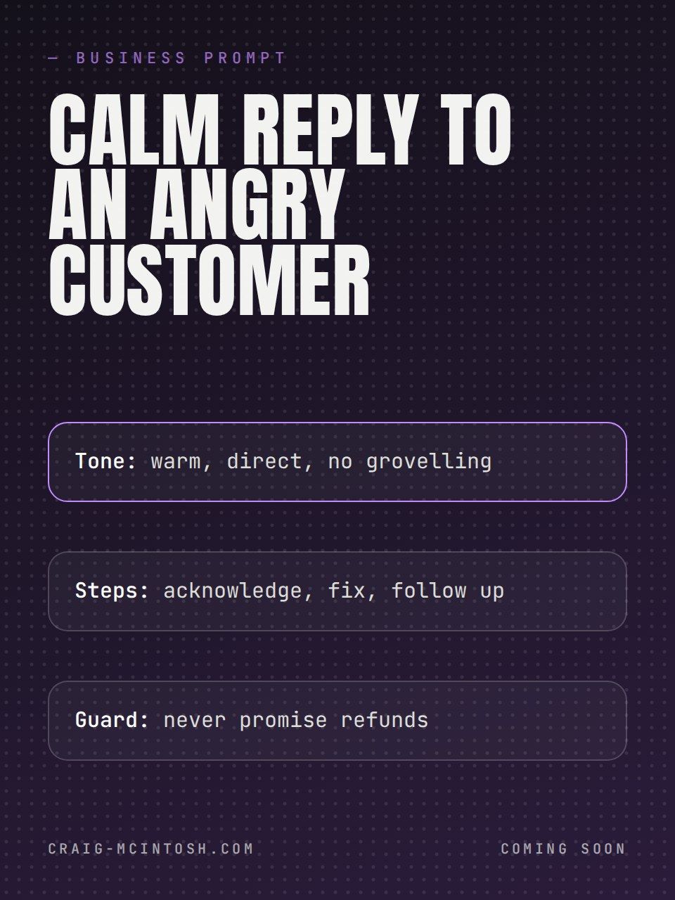 Customer reply prompt