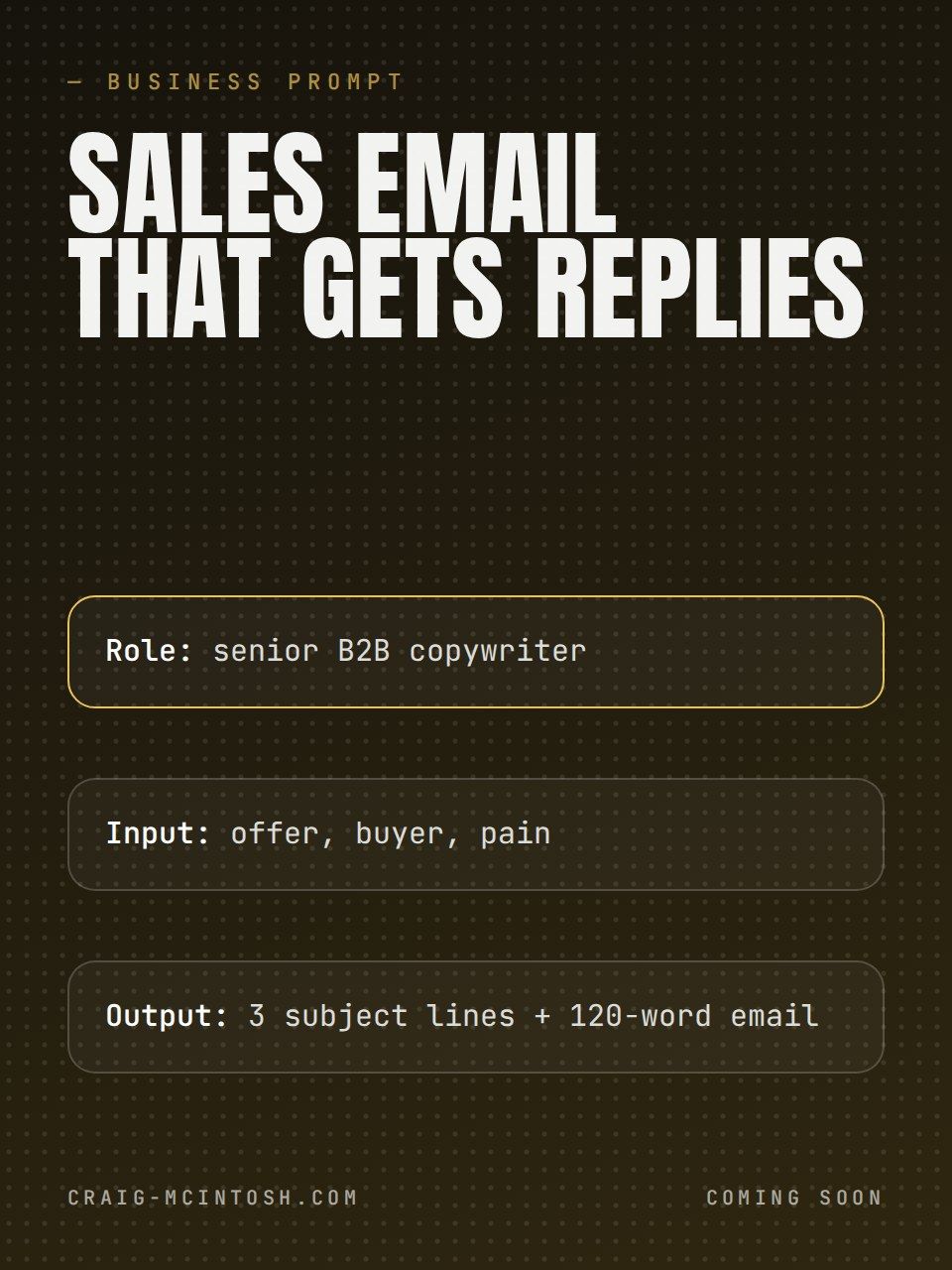 Sales email prompt