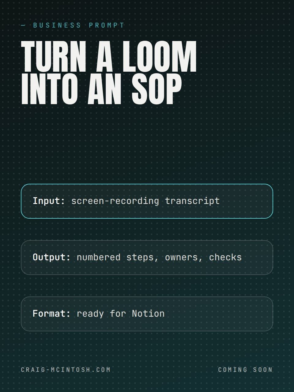 Loom to SOP prompt